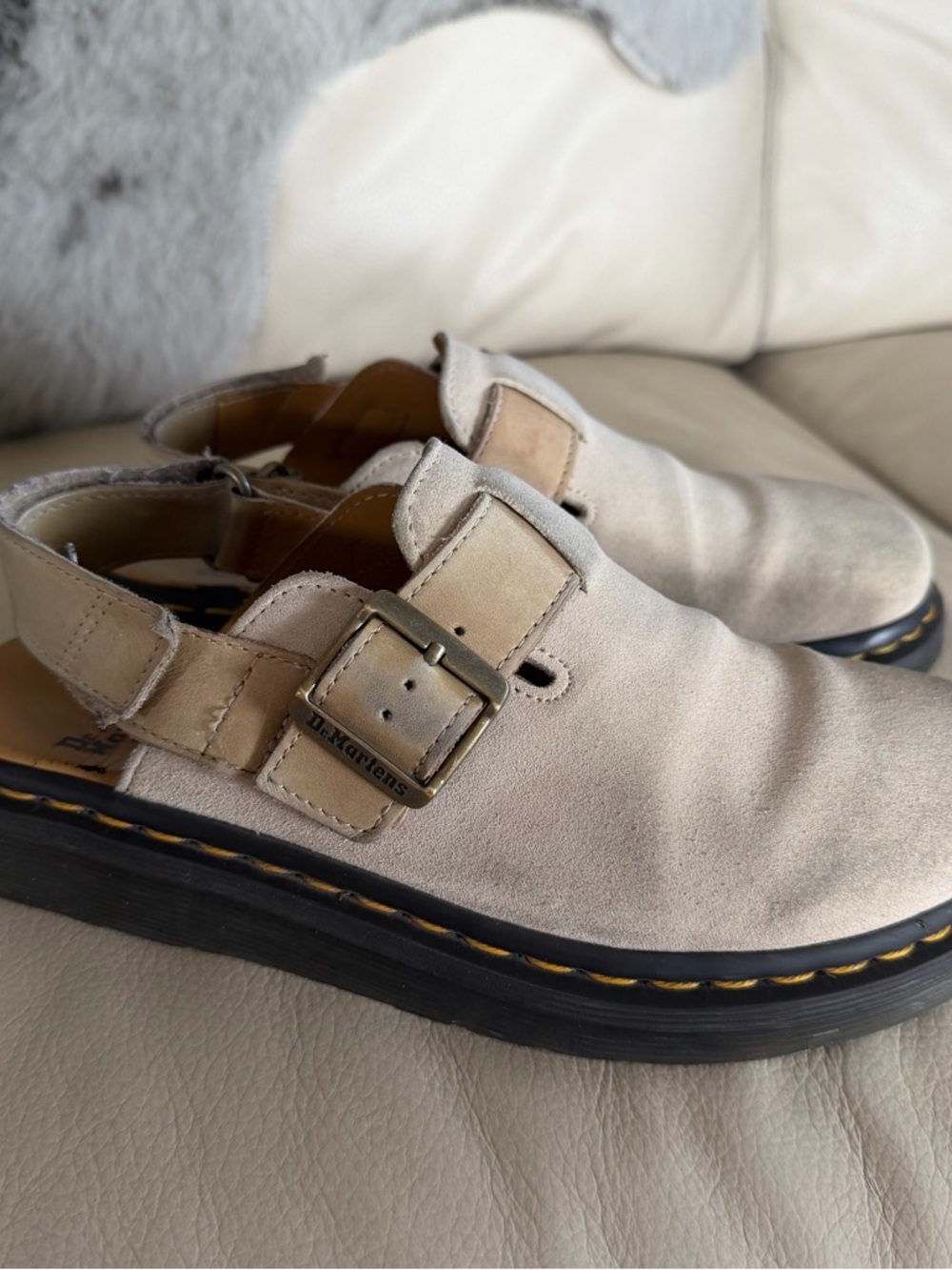 Dr. Martens Jorge II Slingback Shoes Beige Suede Mens Size US M 8